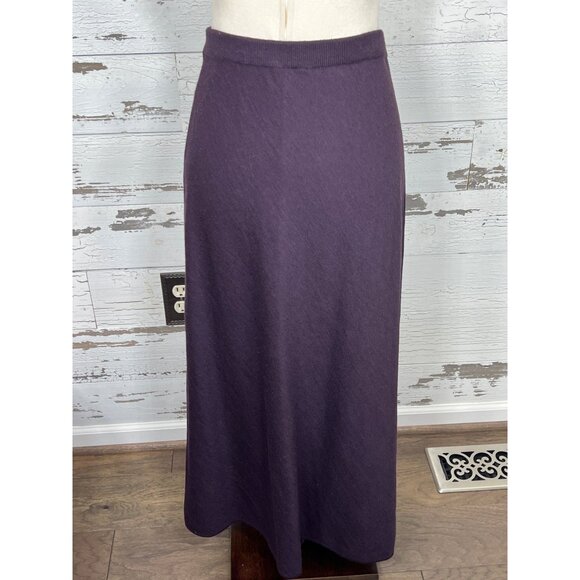 EILEEN FISHER 100% Wool Straight Midi Skirt Cabernet Sz PETITE S NWOT - Picture 1 of 3